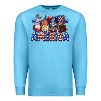 Ocean Blue America gnomes 4th of July Premium Sweatshirt - CowGirlArtShop