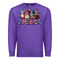 Purple America gnomes 4th of July Premium Sweatshirt - CowGirlArtShop