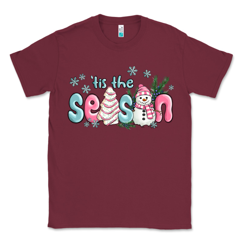 Tis The Season Snowman And Christmas Cake Classic Tee by MaliasSmallBusiness | Teevron