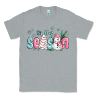 Heather Grey tis the season snowman and christmas cake Classic Tee - MaliasSmallBusiness