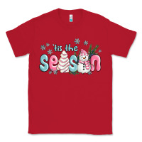 Red tis the season snowman and christmas cake Classic Tee - MaliasSmallBusiness