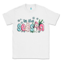White tis the season snowman and christmas cake Classic Tee - MaliasSmallBusiness