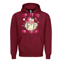 Burgundy stay merry and bright Zipper Hoodie - MaliasSmallBusiness