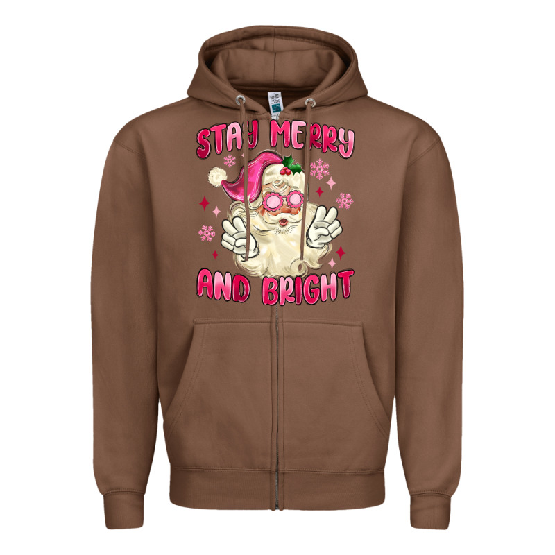 Stay Merry And Bright Zipper Hoodie by MaliasSmallBusiness | Teevron