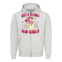 Dove Grey stay merry and bright Zipper Hoodie - MaliasSmallBusiness