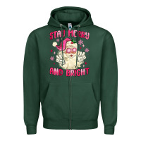 Sports Green stay merry and bright Zipper Hoodie - MaliasSmallBusiness