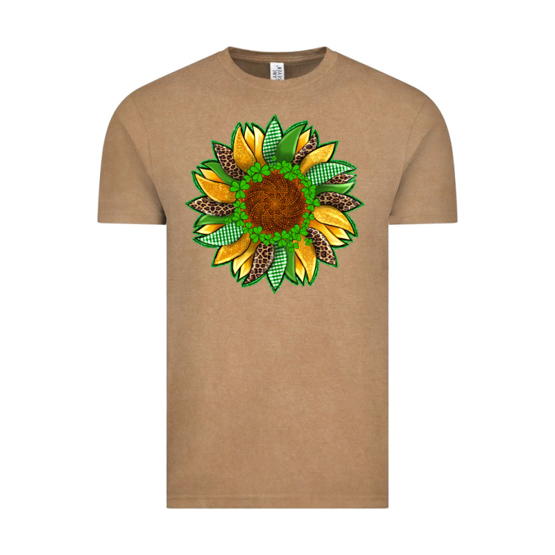 St Patricks Sunflower With Leopard  Shamrock And Glitter Vintage Tee by Artiststas | Teevron