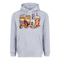 Heather Grey bakery coffee cups Heavyweight Hoodie - Zillion Design Studio