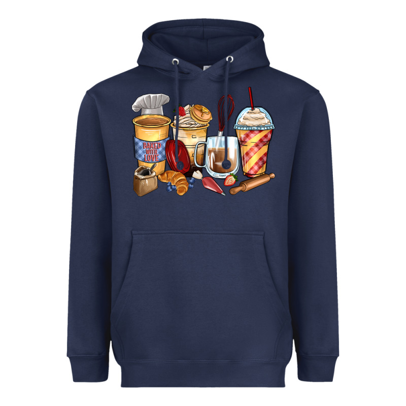 Bakery Coffee Cups Heavyweight Hoodie by Zillion Design Studio | Teevron