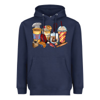 Navy bakery coffee cups Heavyweight Hoodie - Zillion Design Studio