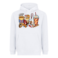 White bakery coffee cups Heavyweight Hoodie - Zillion Design Studio