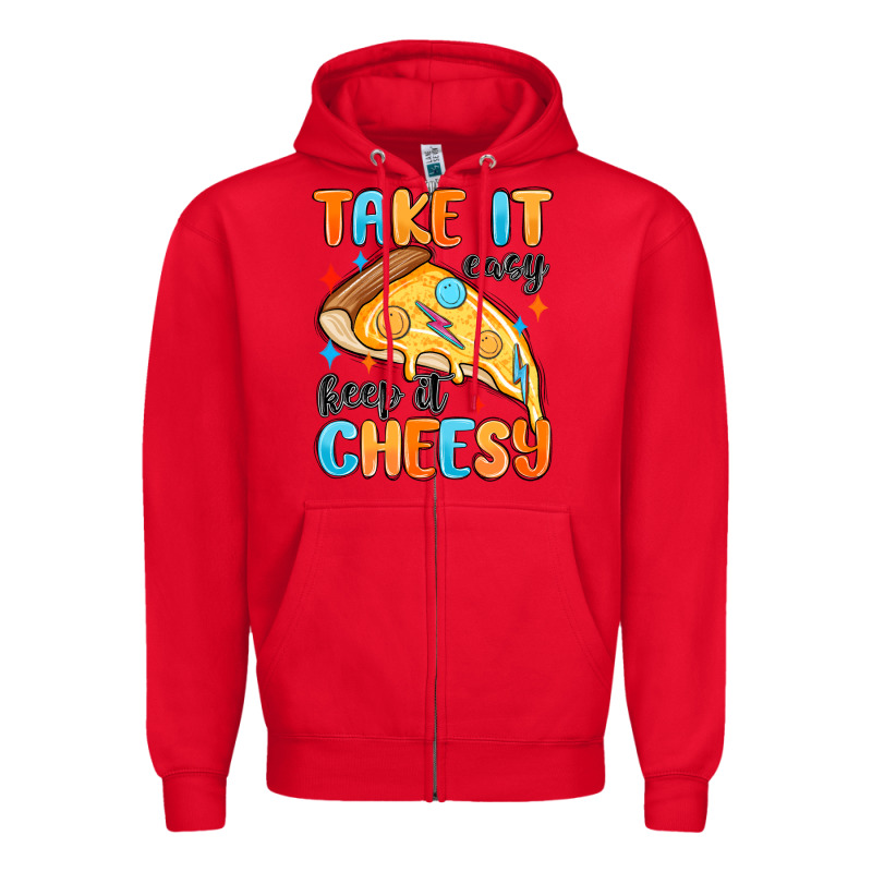 Take It Easy Keep It Cheesy Zipper Hoodie by MaliasSmallBusiness | Teevron