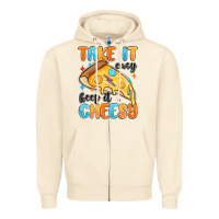 Sandshell take it easy keep it cheesy Zipper Hoodie - MaliasSmallBusiness