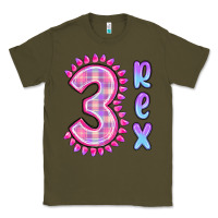 Army Green 3 rex pink dinosaur Classic Tee - MaliasSmallBusiness