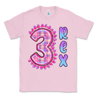 Bubblegum Pink 3 rex pink dinosaur Classic Tee - MaliasSmallBusiness