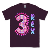 Plum 3 rex pink dinosaur Classic Tee - MaliasSmallBusiness