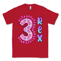 Red 3 rex pink dinosaur Classic Tee - MaliasSmallBusiness