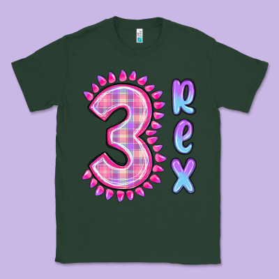 Classic Tee 3 rex pink dinosaur