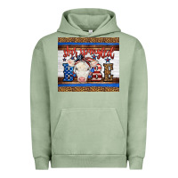 Pigment Oil Green Western Star Spangled Baby Cow Urban Hoodie - LillyAllenDesigns
