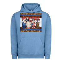 Pigment Pebble Blue Western Star Spangled Baby Cow Urban Hoodie - LillyAllenDesigns