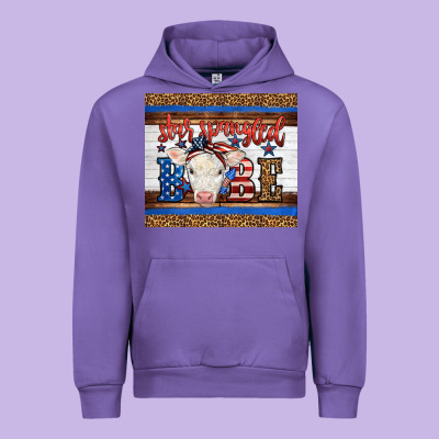 Western Star Spangled Baby Cow Urban Hoodie Designed By Lillyallendesigns