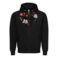 Black teacher heart Zipper Hoodie - MaliasSmallBusiness