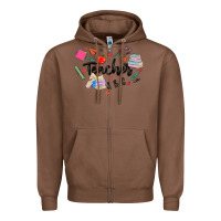 Chestnut teacher heart Zipper Hoodie - MaliasSmallBusiness