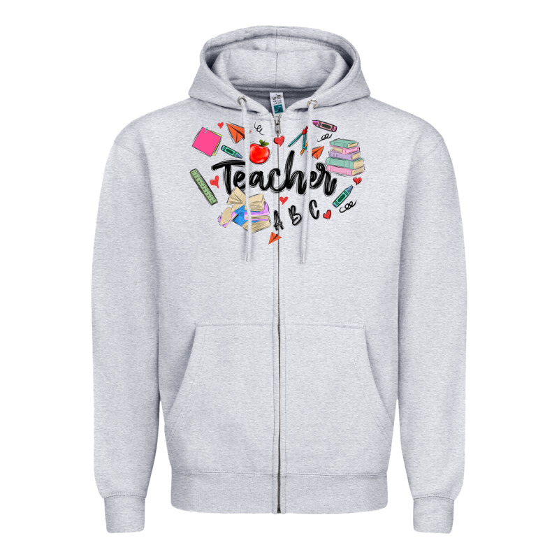 Teacher Heart Zipper Hoodie by MaliasSmallBusiness | Teevron