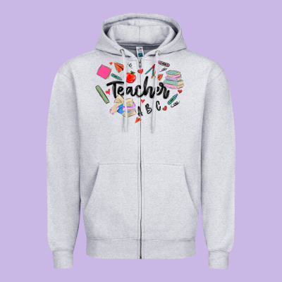 Zipper Hoodie teacher heart
