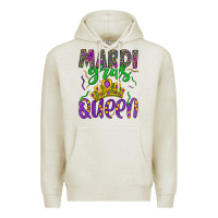 Oatmeal Heather mardi gras queen Premium Hoodie - Artiststas