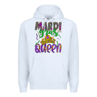 White mardi gras queen Premium Hoodie - Artiststas