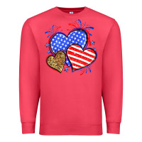 Cardinal American flag leopard hearts Premium Sweatshirt - Neo Western