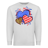 Dove Grey American flag leopard hearts Premium Sweatshirt - Neo Western