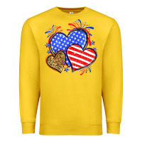 Lemon American flag leopard hearts Premium Sweatshirt - Neo Western