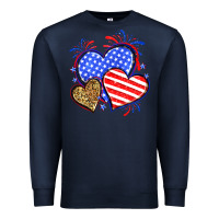 Navy American flag leopard hearts Premium Sweatshirt - Neo Western