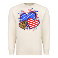 Sandshell American flag leopard hearts Premium Sweatshirt - Neo Western