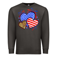 Smoke American flag leopard hearts Premium Sweatshirt - Neo Western