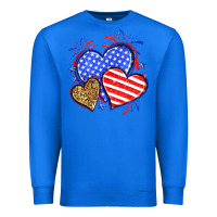 True Royal American flag leopard hearts Premium Sweatshirt - Neo Western