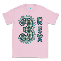 Bubblegum Pink 3 rex green dinosaur Classic Tee - MaliasSmallBusiness