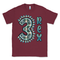 Burgundy 3 rex green dinosaur Classic Tee - MaliasSmallBusiness