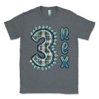 Charcoal Heather 3 rex green dinosaur Classic Tee - MaliasSmallBusiness