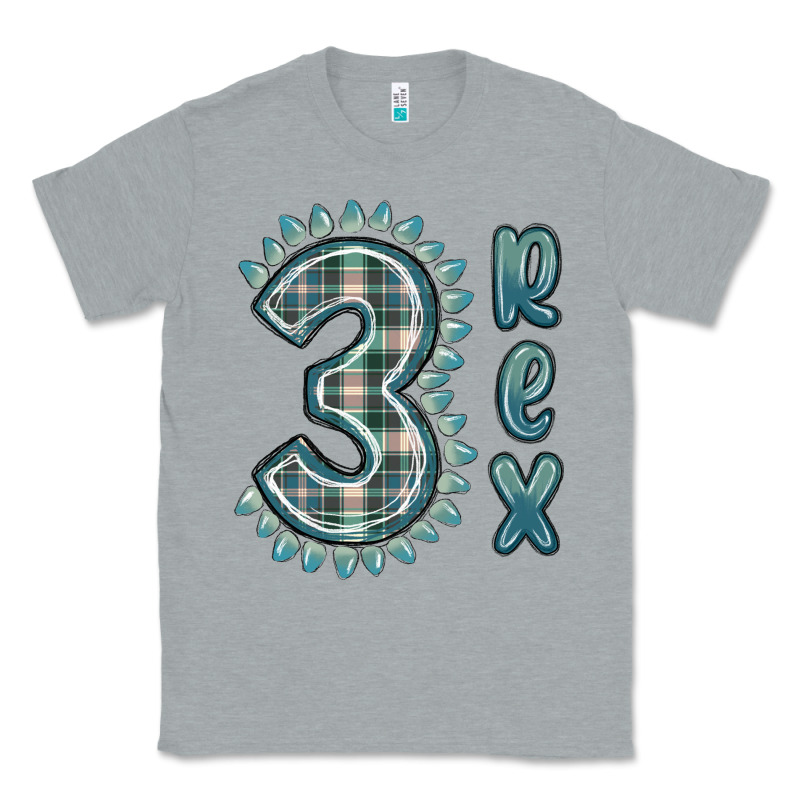 3 Rex Green Dinosaur Classic Tee by MaliasSmallBusiness | Teevron