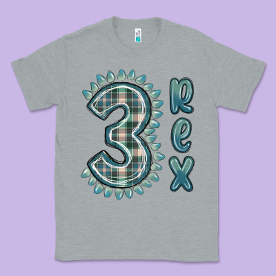 Classic Tee 3 rex green dinosaur