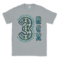 Heather Grey 3 rex green dinosaur Classic Tee - MaliasSmallBusiness