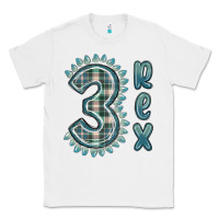 White 3 rex green dinosaur Classic Tee - MaliasSmallBusiness