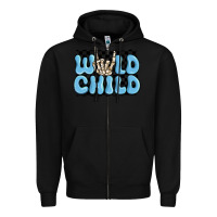 Black wild child blue skeleton Zipper Hoodie - MaliasSmallBusiness