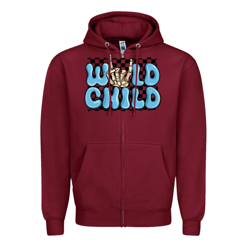 Wild Child Blue Skeleton Zipper Hoodie by MaliasSmallBusiness | Teevron
