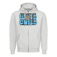 Dove Grey wild child blue skeleton Zipper Hoodie - MaliasSmallBusiness