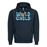 Navy wild child blue skeleton Zipper Hoodie - MaliasSmallBusiness