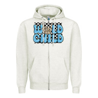 Oatmeal Heather wild child blue skeleton Zipper Hoodie - MaliasSmallBusiness